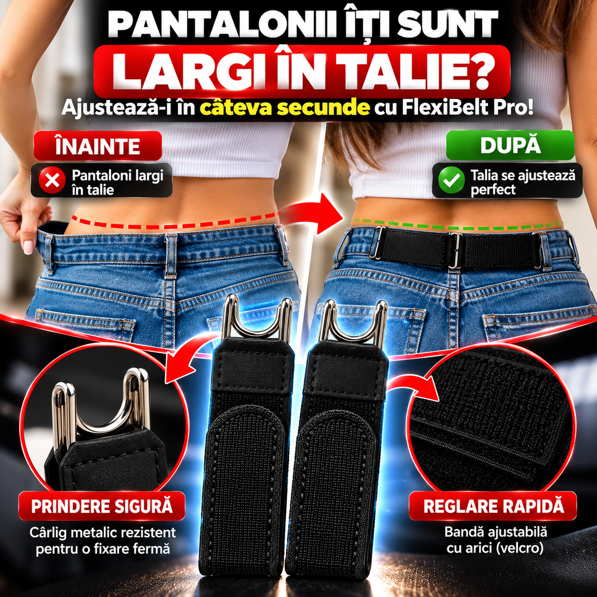FlexiBelt Pro - Curea Invizibilă Fără Cataramă