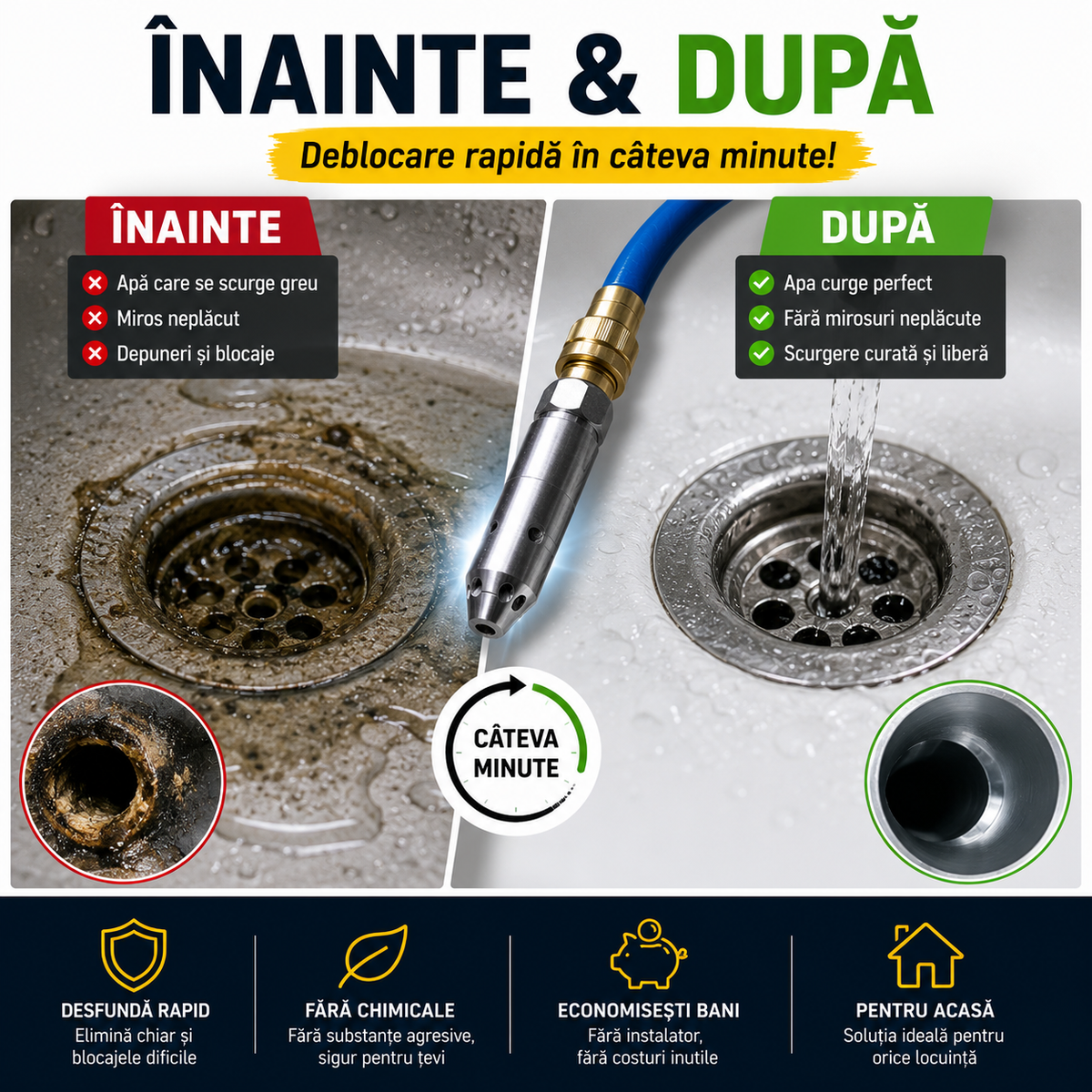 Duză Desfundare Multifuncțională - FlowMaster