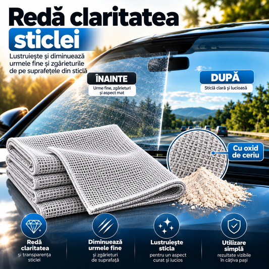 GlassPolish Pro - lavetă cu oxid de ceriu pentru parbriz